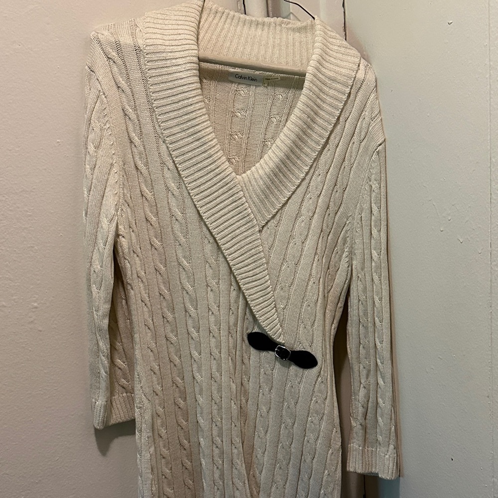 Calvin Klein Beige Cable Knit Dress - Picture 2 of 2